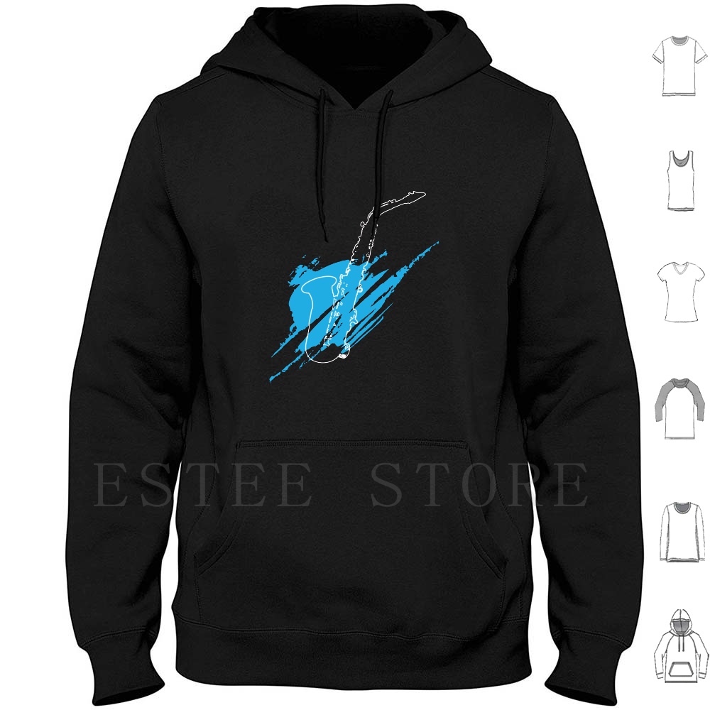 Song With Musical Instrument - Siluet Saksofon Hoodie Saksofon Musik Alat