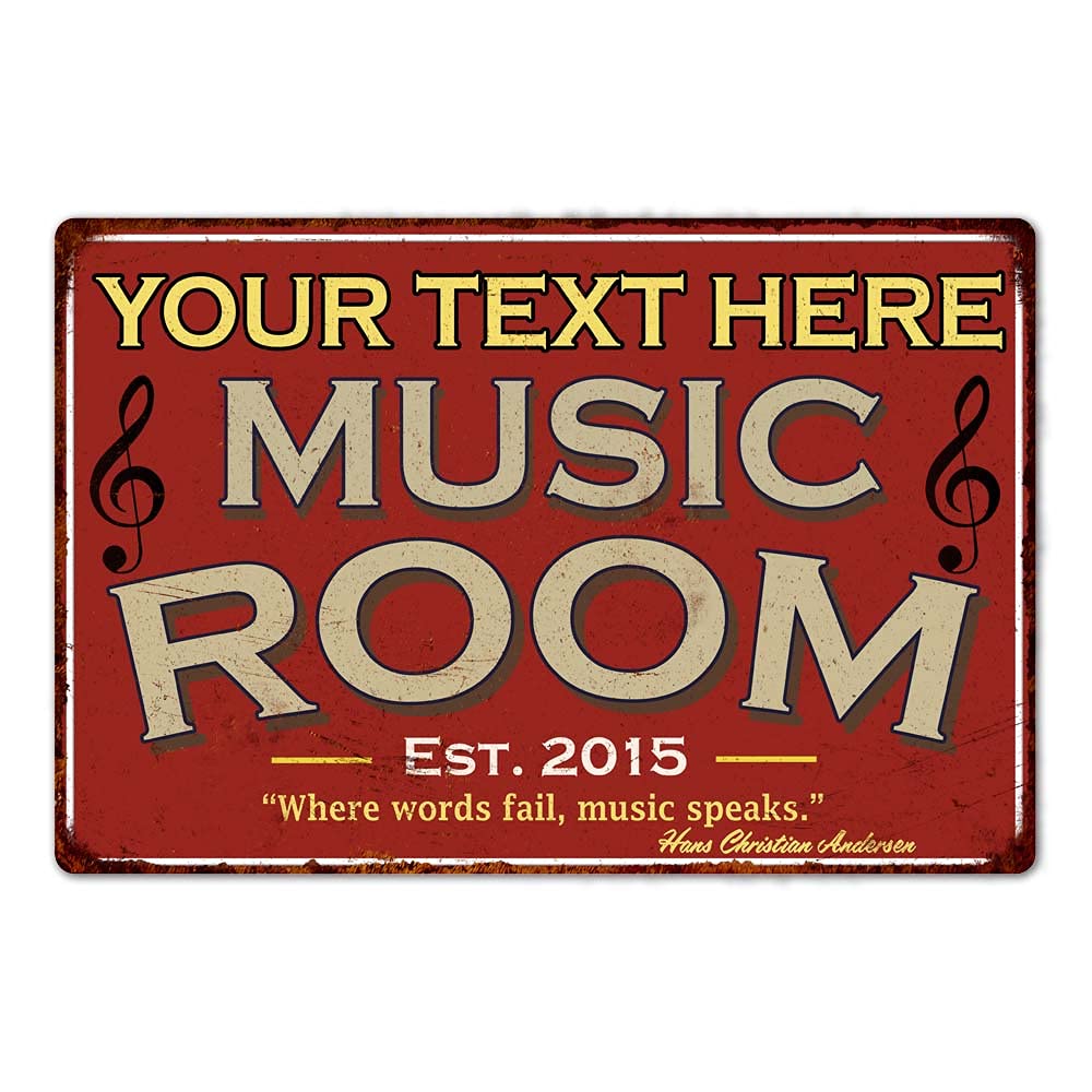 Song With Musical Instrument - Papan Tanda Ruang Musik Personalisasi, Papan