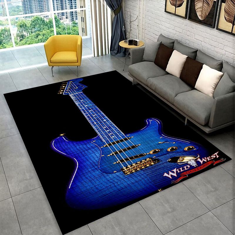 Musical Instrument Logo - Karpet Lantai Anti-Selip dengan Logo Gitar