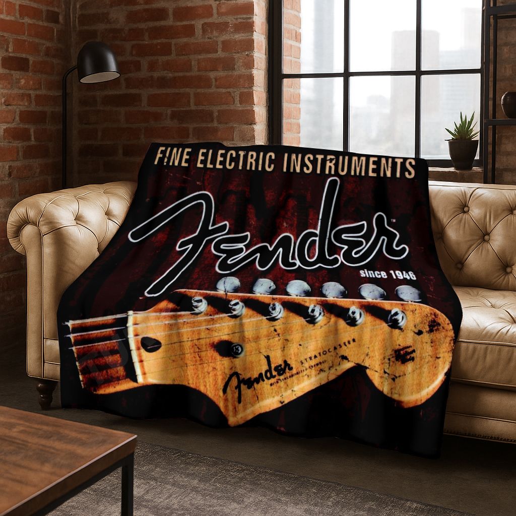 Musical Instrument Logo - Selimut Flanel Seni Instrumen Musik Gitar