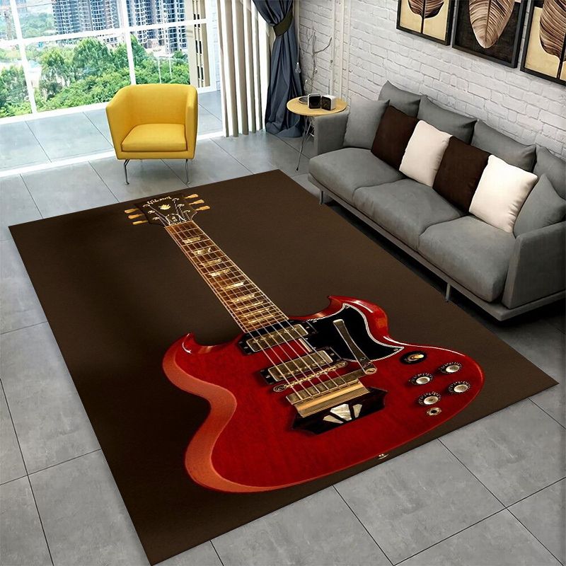 Musical Instrument Logo - Karpet Anti-Selip Logo Gitar Retro Fender