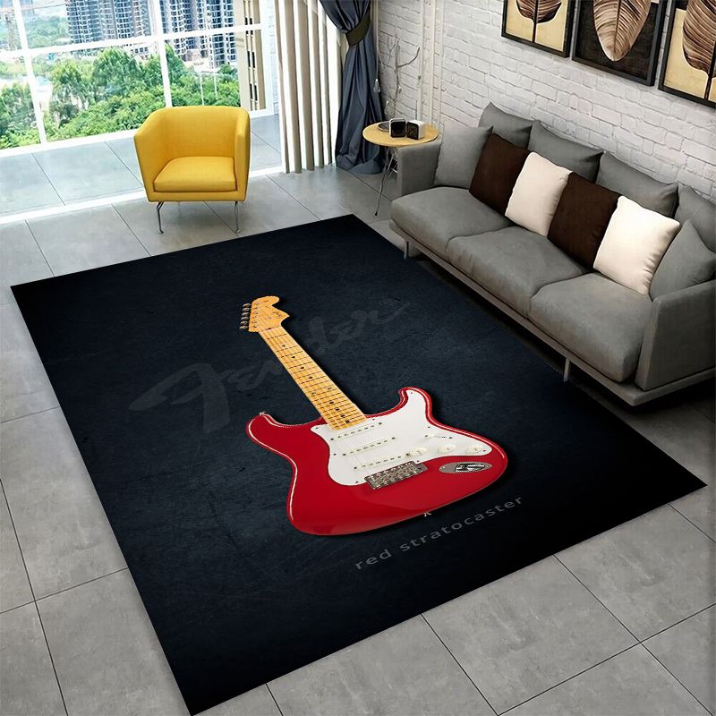 Musical Instrument Logo - Karpet Lantai Anti-Selip dengan Logo Gitar