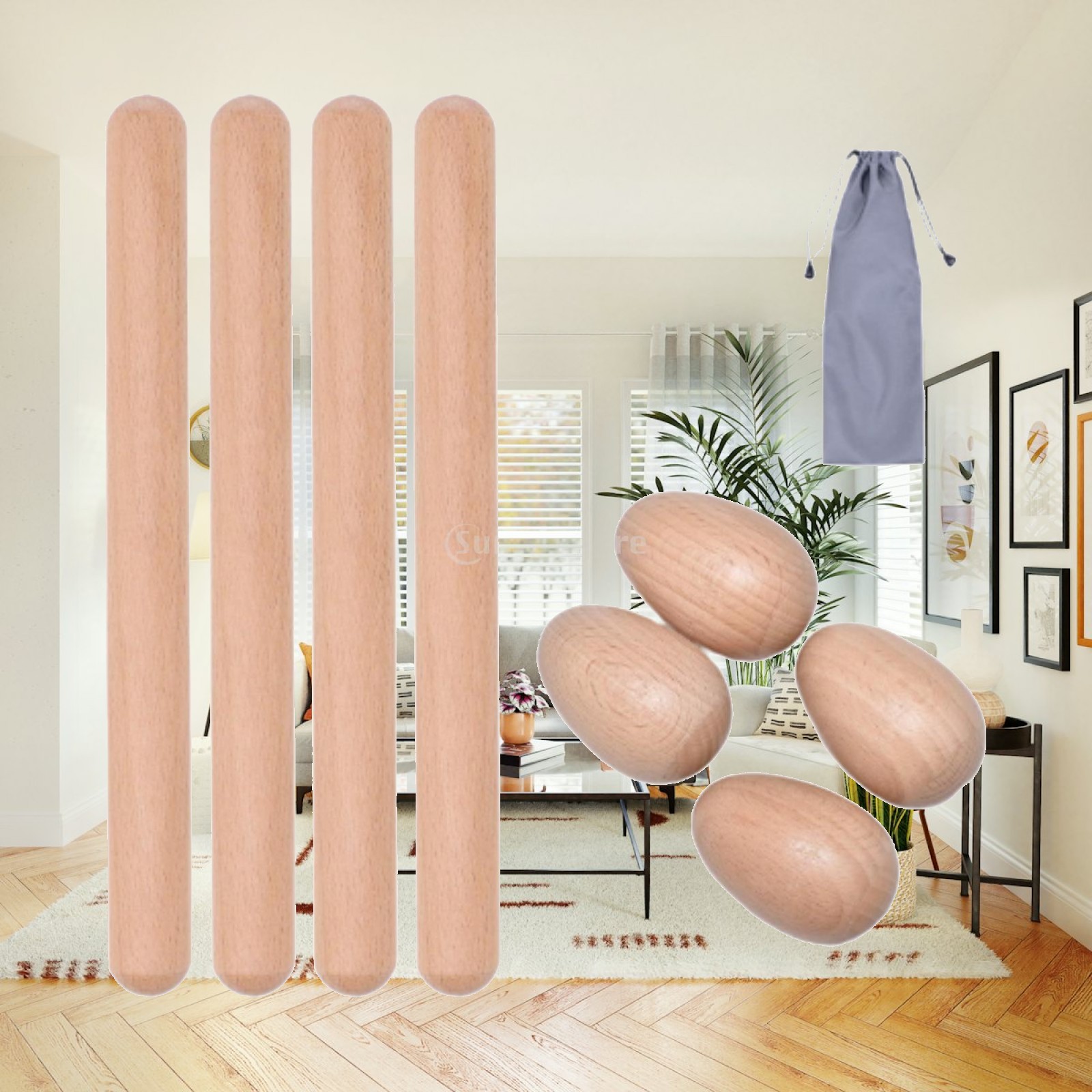Alat Musik Kayu Stik Irama Per - Musical Instrument Maraca ulasan dan harga
