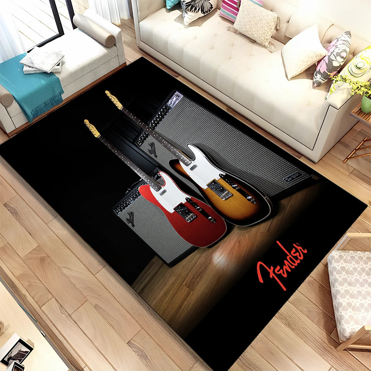 Karpet Musik 3D Fender Gitar B - Musical Instruments Online ulasan dan harga